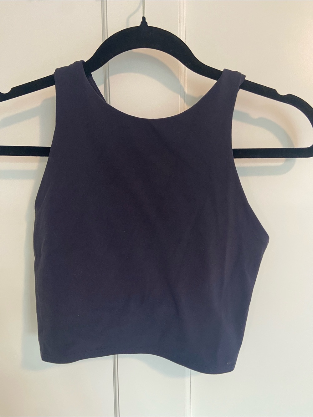 Athleta Navy High-Neck Crop Workout Tank